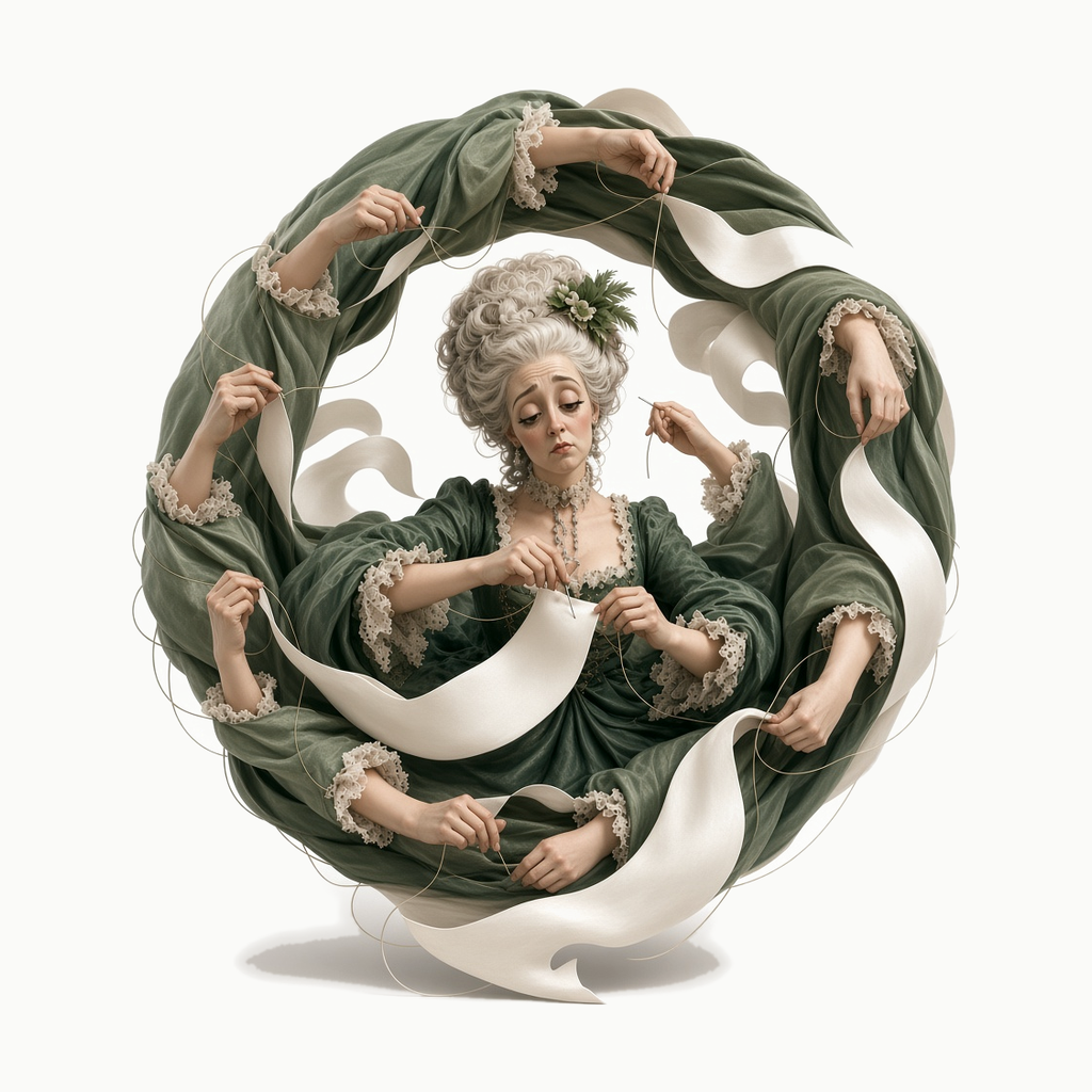 Ilustração da vilã Dama do Retrabalho