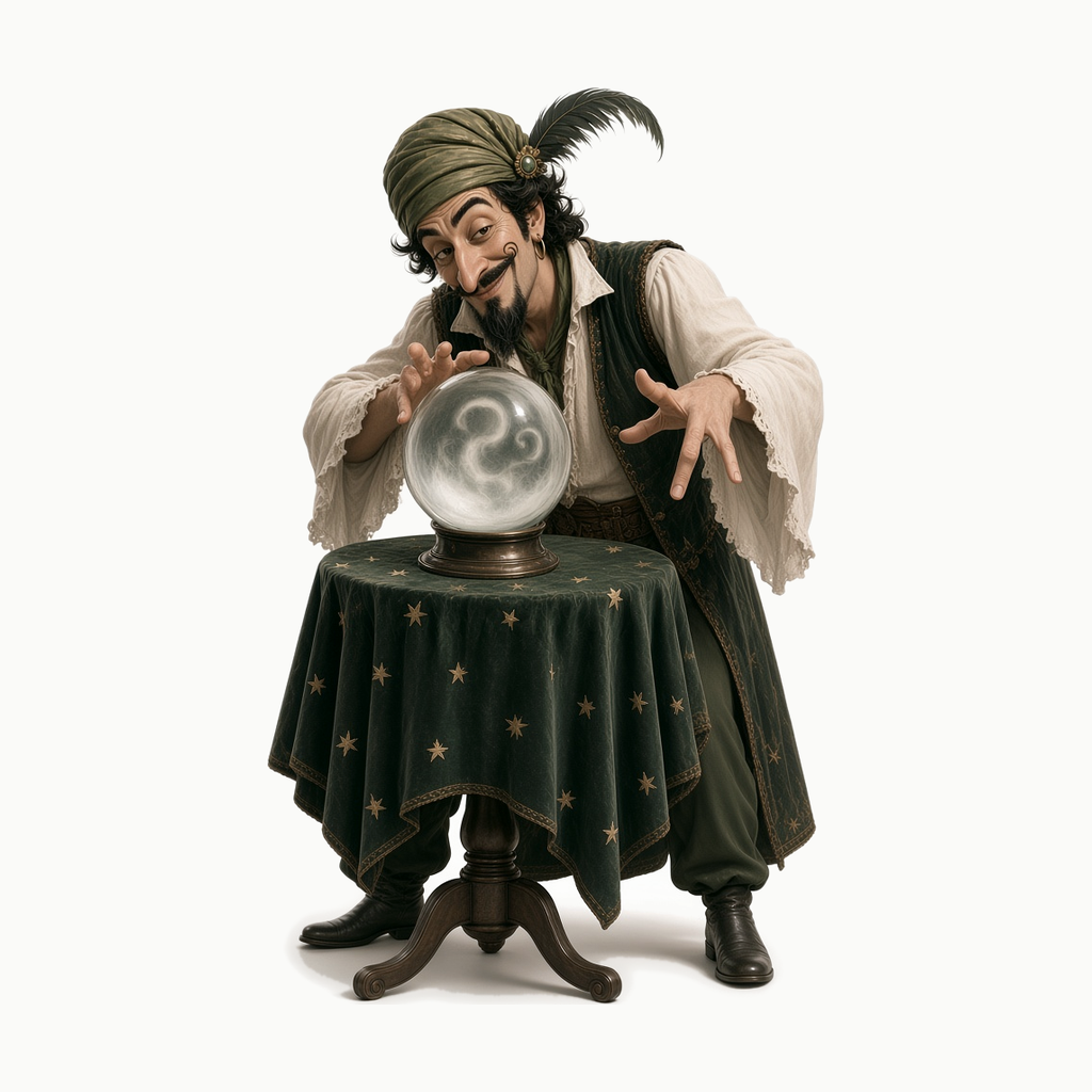 Ilustração do vilão Oráculo do Achismo